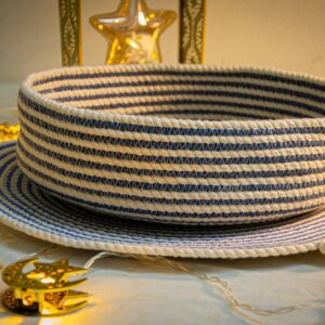 Black X Beige Cotton Cord Basket+Coaster