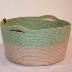 Cotton Cord Beige x Green basket