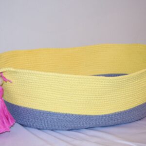 Cotton Cord Yellow x Blue Basket