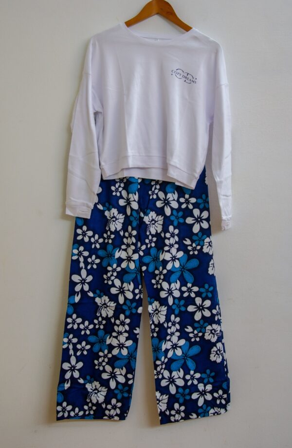 Cozy Dreams White pajamas with light blue pants - Image 5