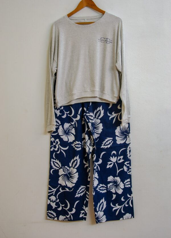 Cozy Dreams Grey pajamas with Dark Blue pants - Image 6